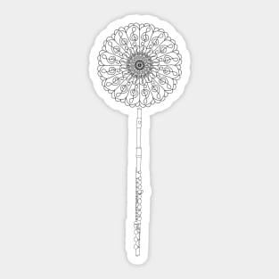 Black Flute Dandelion Sticker